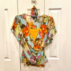 Rachel Zoe silk blouse+ underneath tank top (2 pieces)